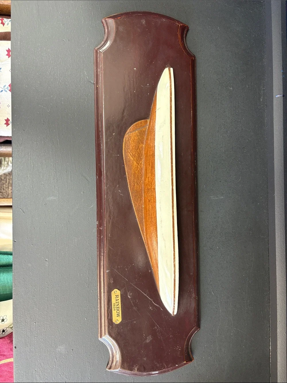 Rainbow Wooden Sailboat Half-hull model 1934